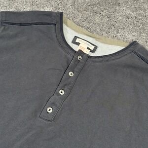 Carbon 2 Cobalt Hearty Henley Shirt Men's XL Gray Double Layer L/S Pullover